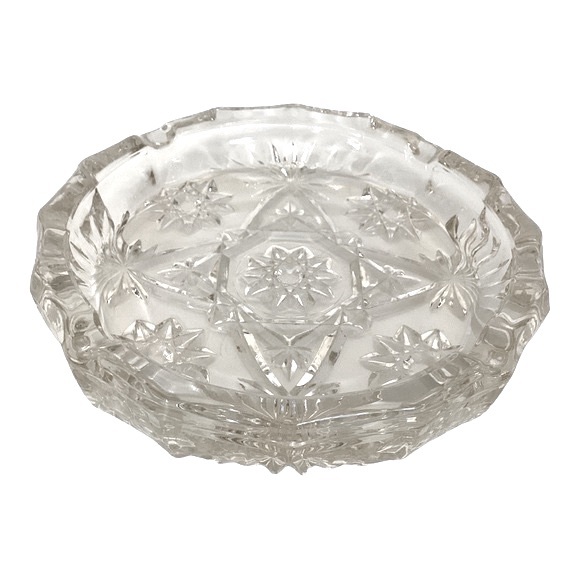 Anchor Hocking Ashtray Clear Heavy Glass Star Of David Pattern MCM Vintage EUC - Picture 13 of 15